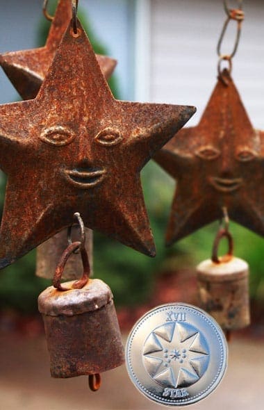 Happy star windchimes and tarot token